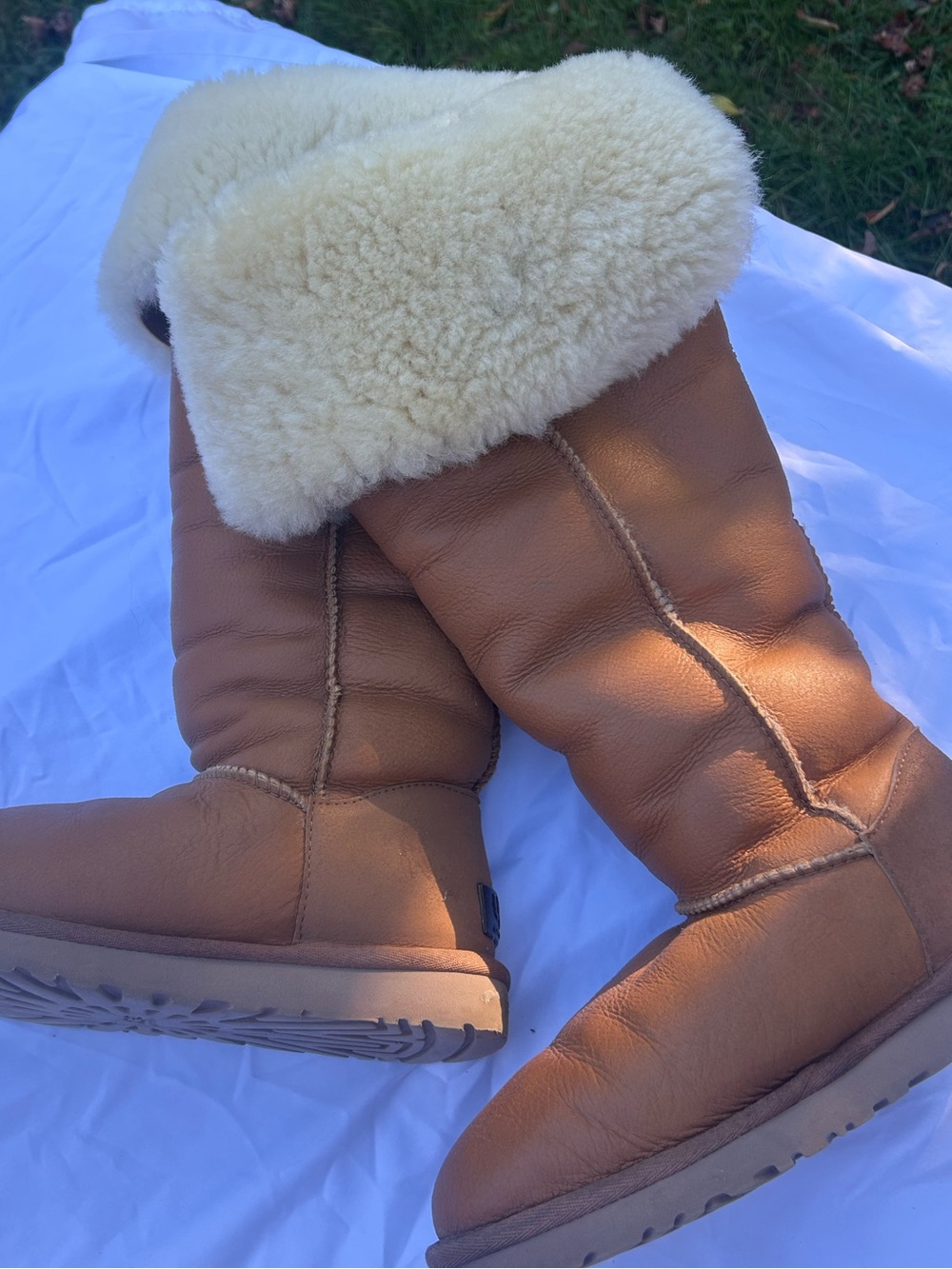 RARE Discontinued UGG Devandra Tall Over The Knee Leather Boots Vintage Brown 6